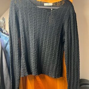 Elegant Black Textured Knit Top